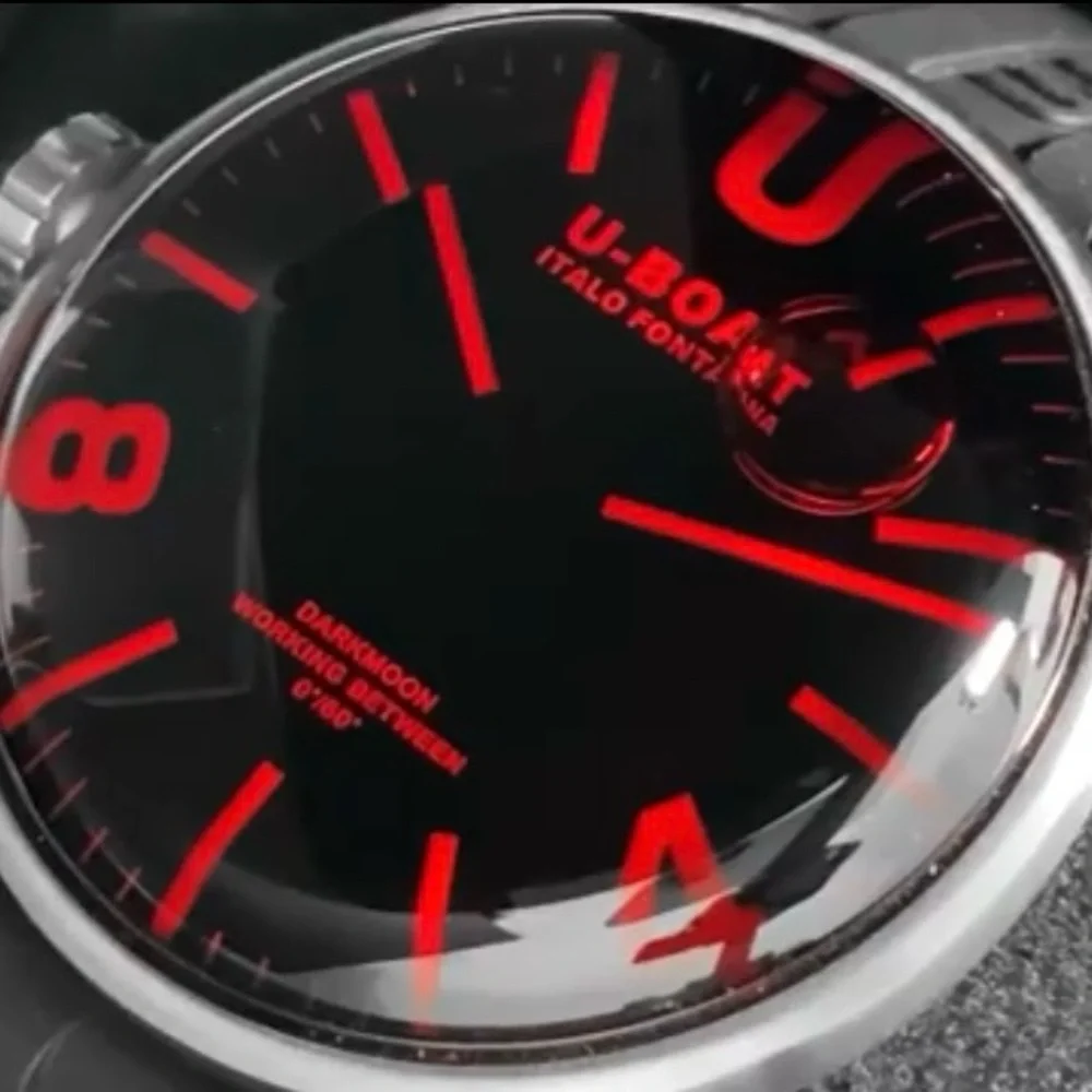 U-Boat Darkmoon Watch Red Glass 44mm Silver/ Black - Picture 4 of 8